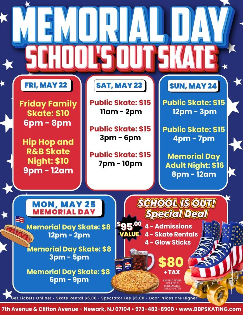School's Out Come Roller Skating at Branch Brook Park