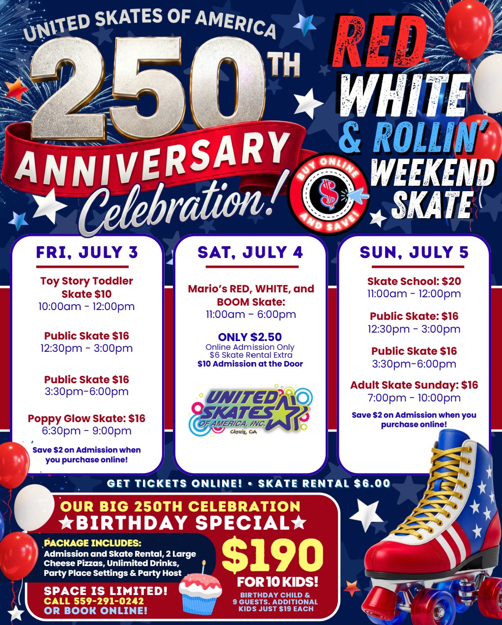 United Skates 250th 4th of July Weekend Skate