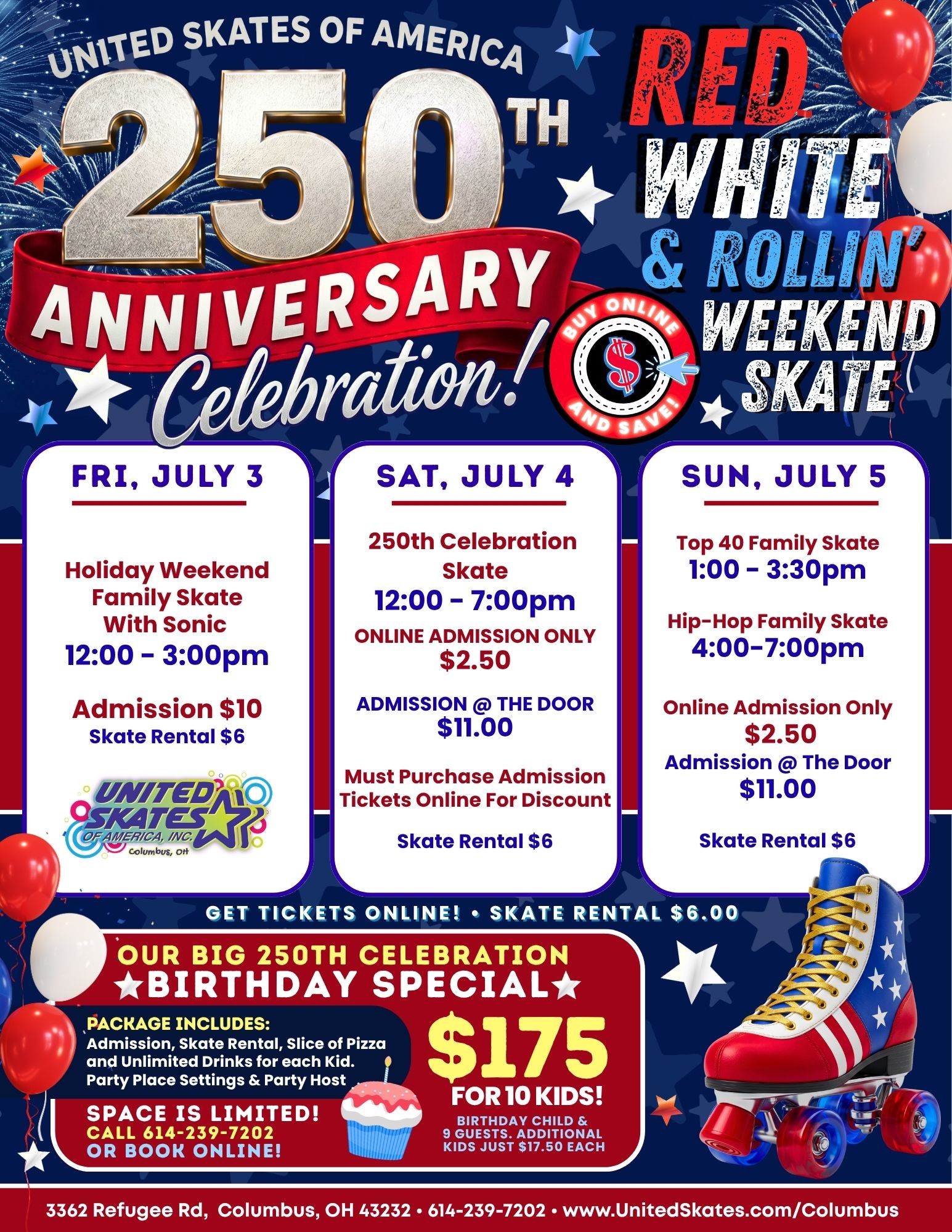 United Skates 250th 4th of July Weekend Skate