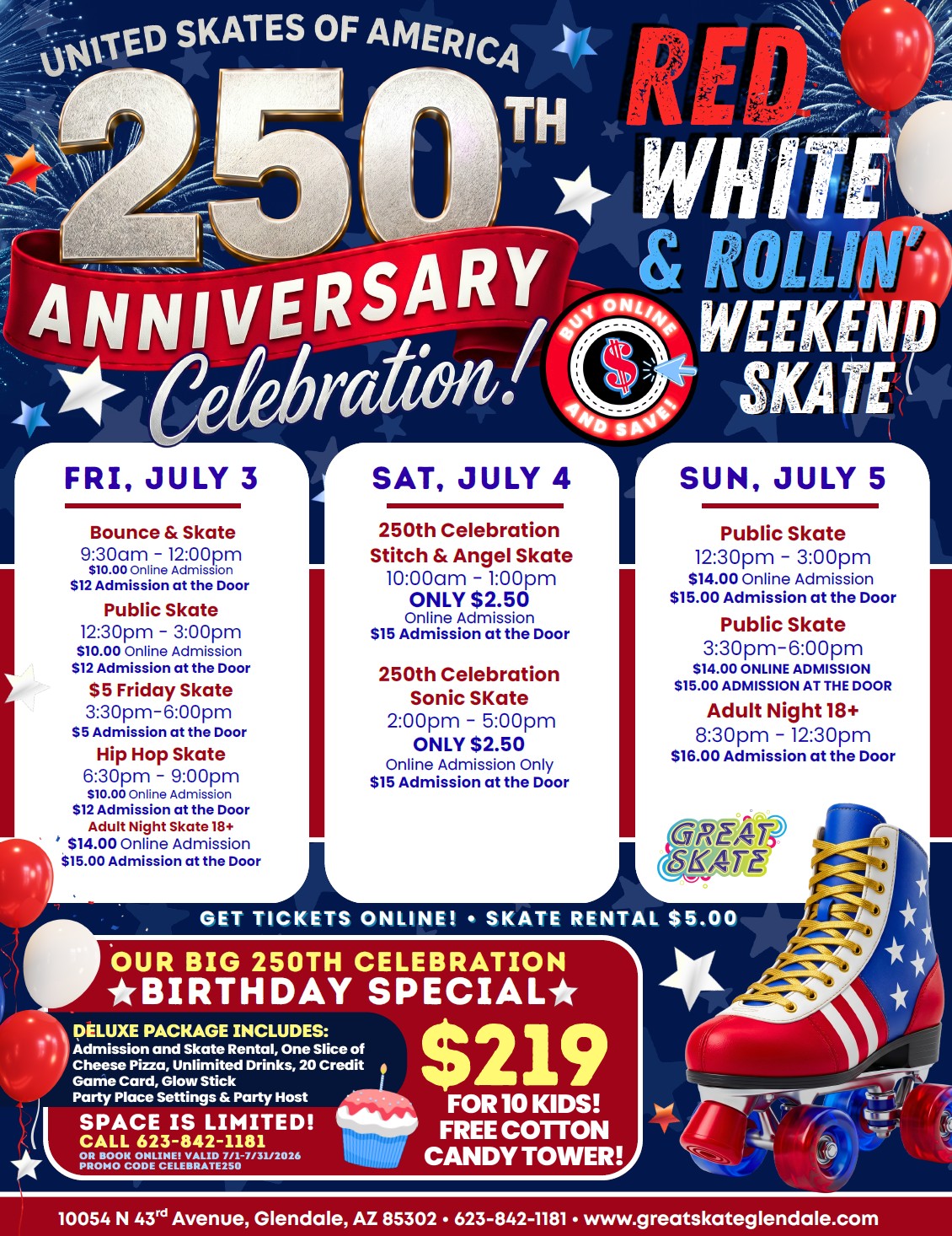United Skates 250th 4th of July Weekend Skate