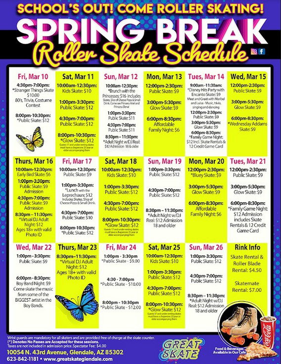 Spring Break Skating at Great Skate in Glendale AZ