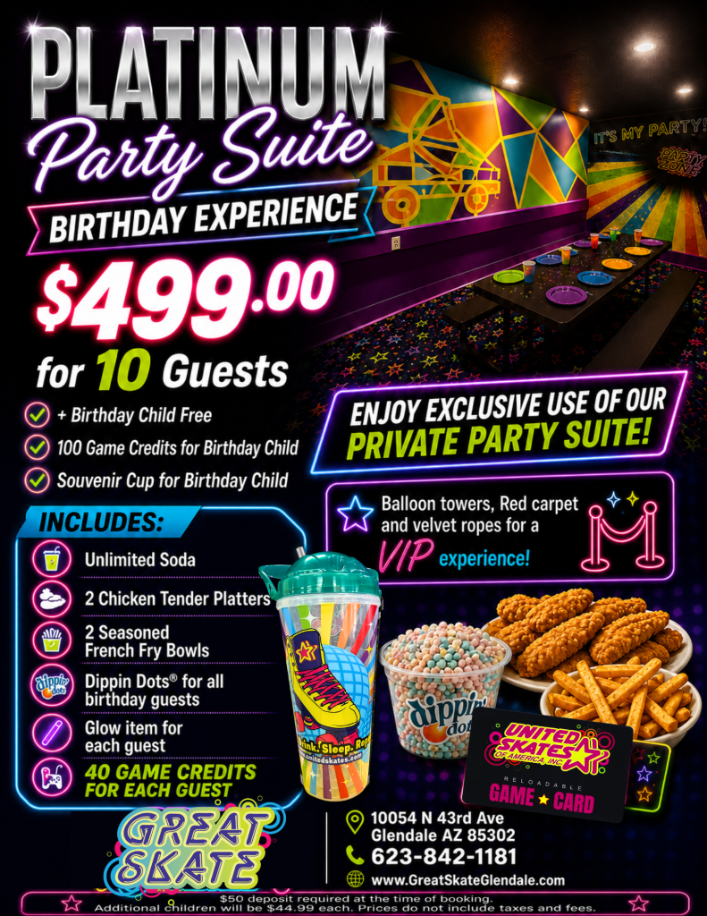 Platinum Party Suite Birthday Party package