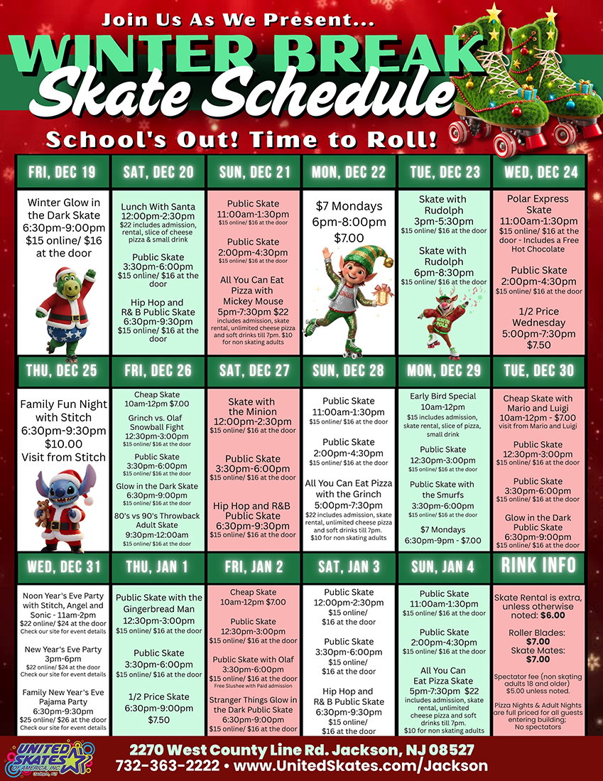 Winter Break 2025 United Skates Jackson