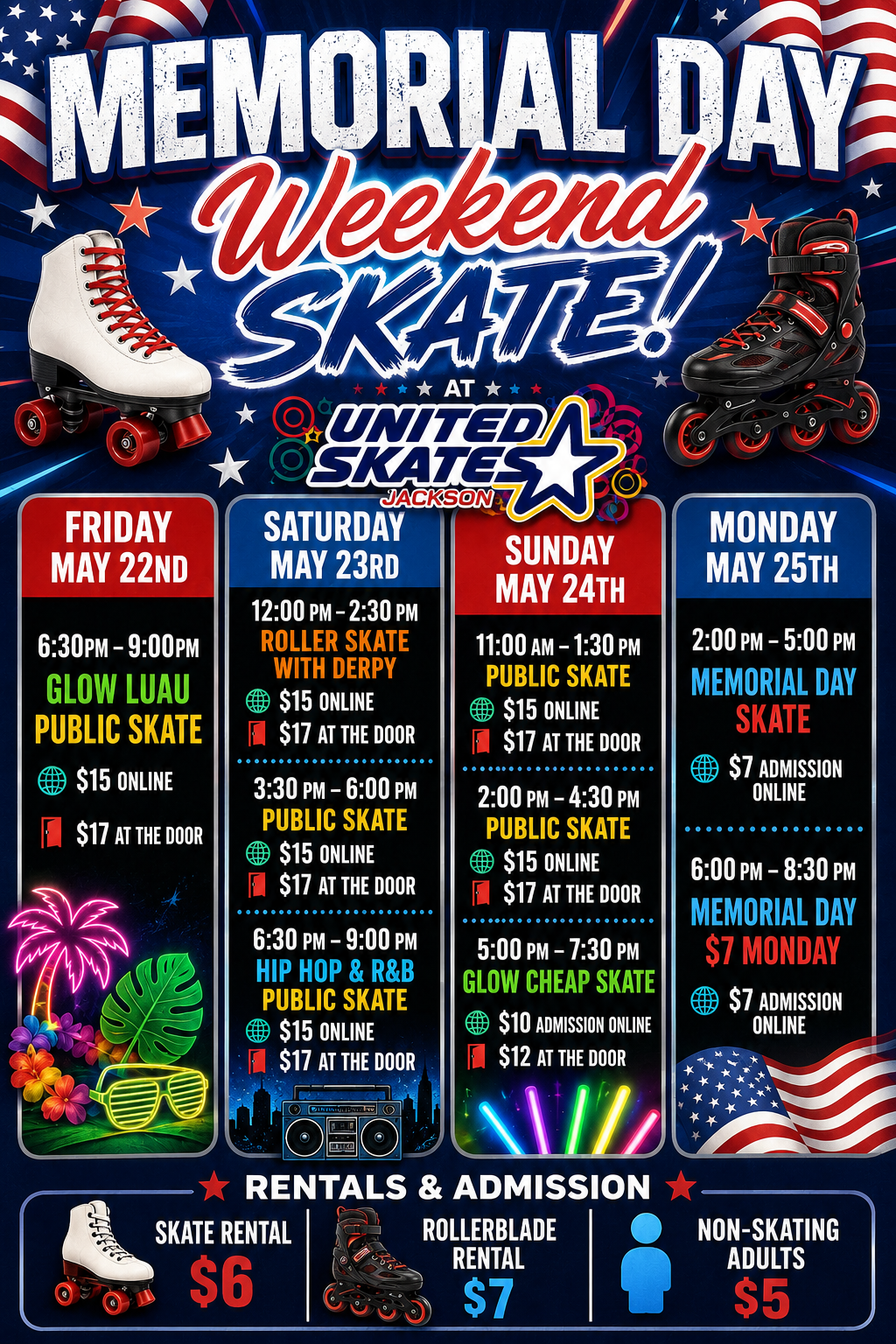 🛼 Memorial Day Weekend Plans? We’ve Got You Covered! School is out and the fun is ON at United Skates all weekend long!
