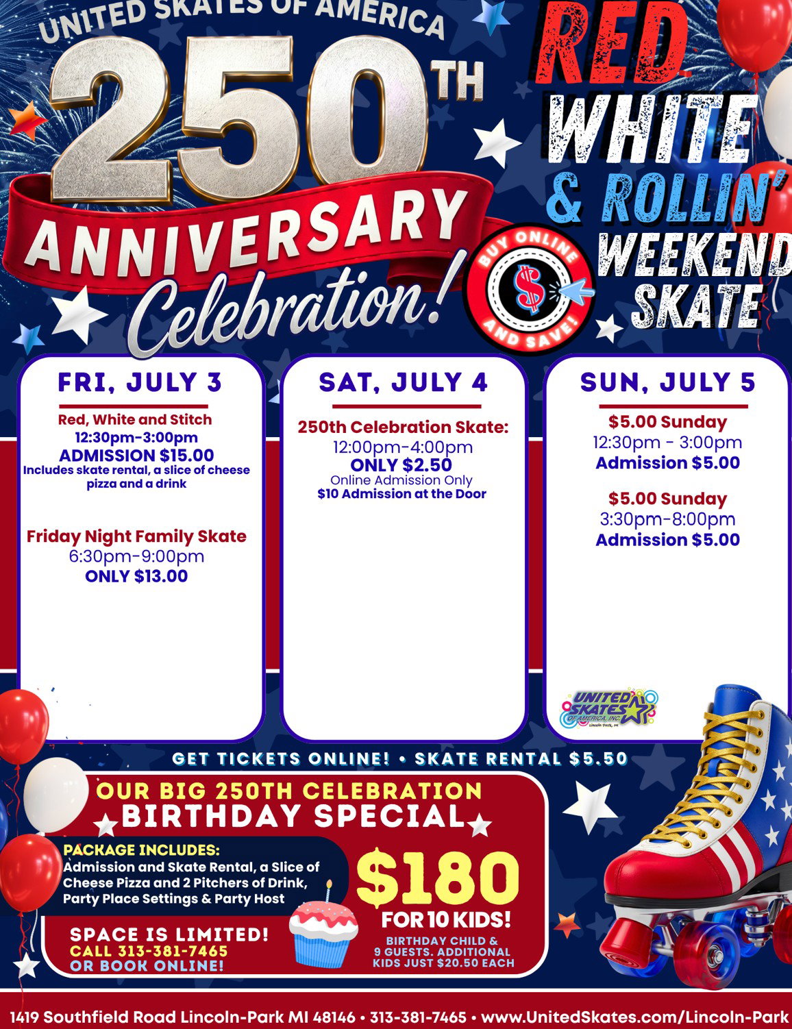United Skates 250th 4th of July Weekend Skate