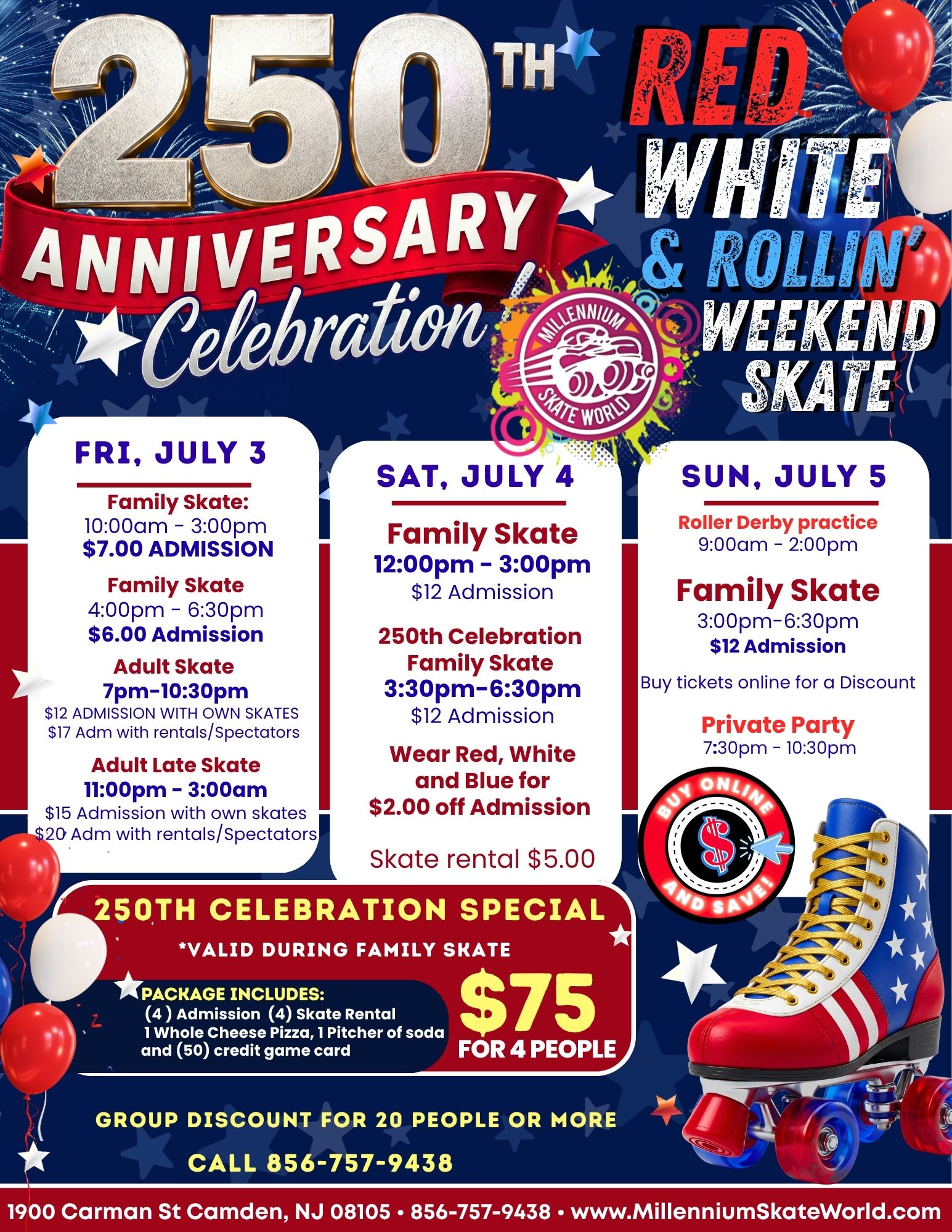 United Skates 250th 4th of July Weekend Skate