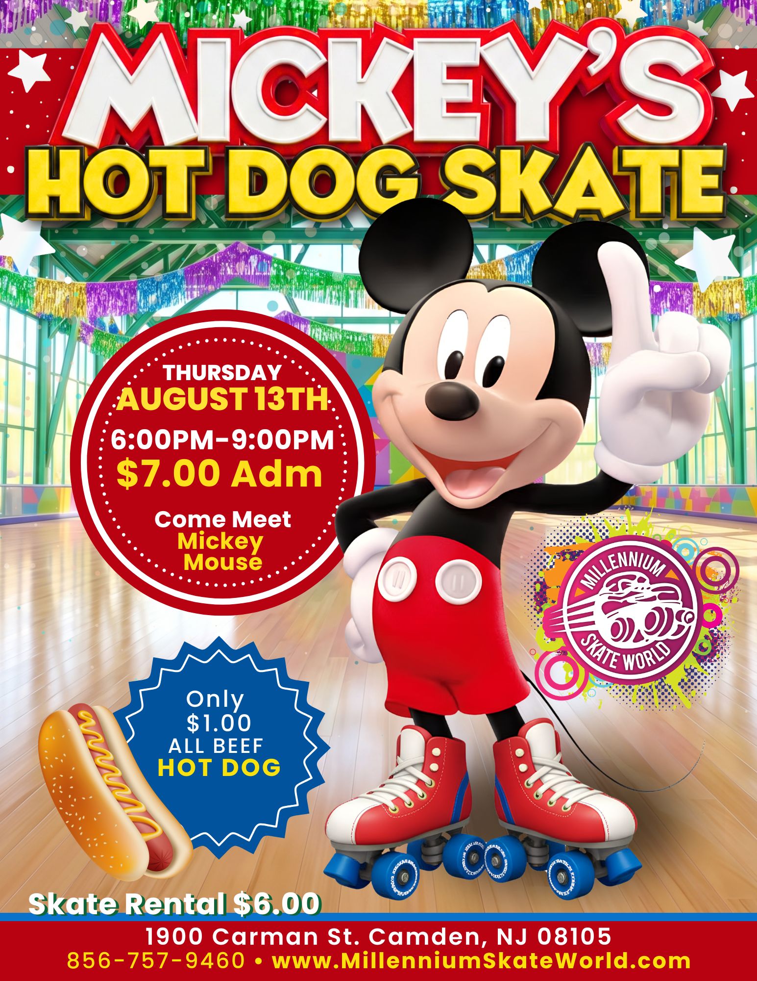 Mickey Mouse hot dog skate