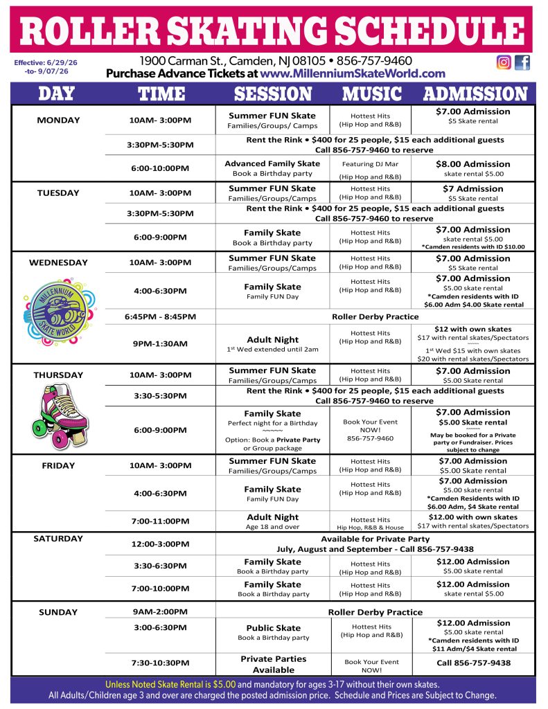 Summer Schedule 2026