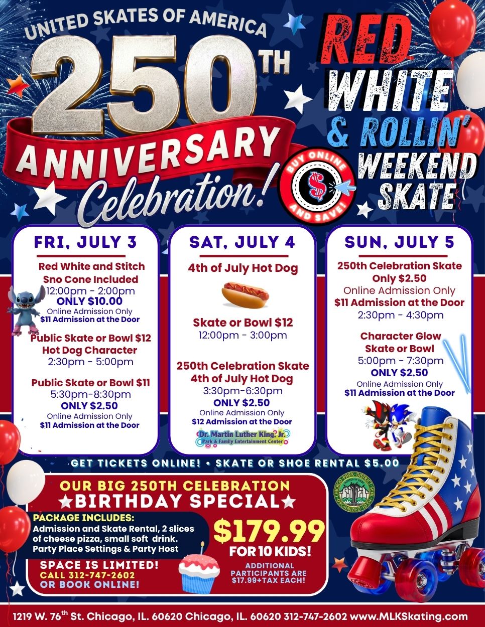 United Skates 250th 4th of July Weekend Skate