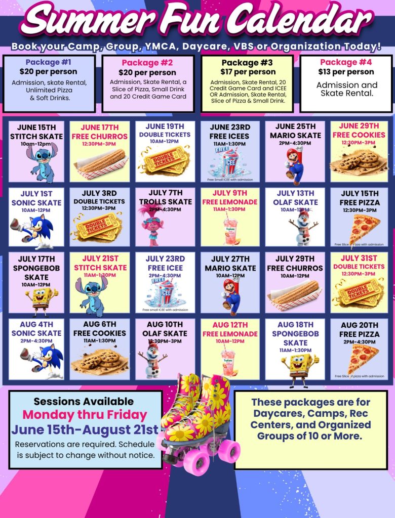 Summer Camps Fun field trips at United Skates in Raleigh, NC