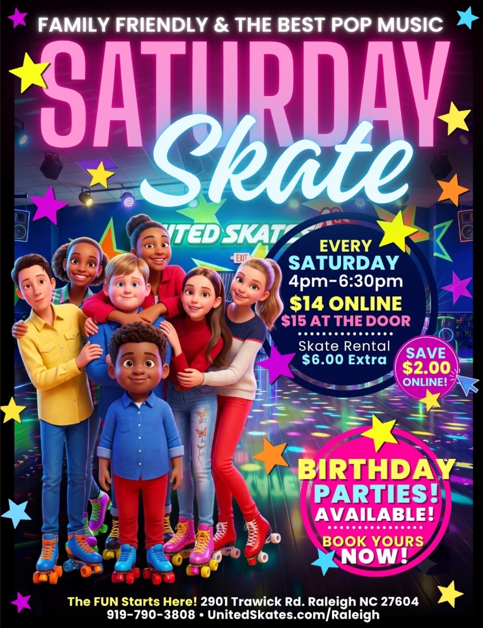 Saturday Public Skate at United Skates in Raleigh NC