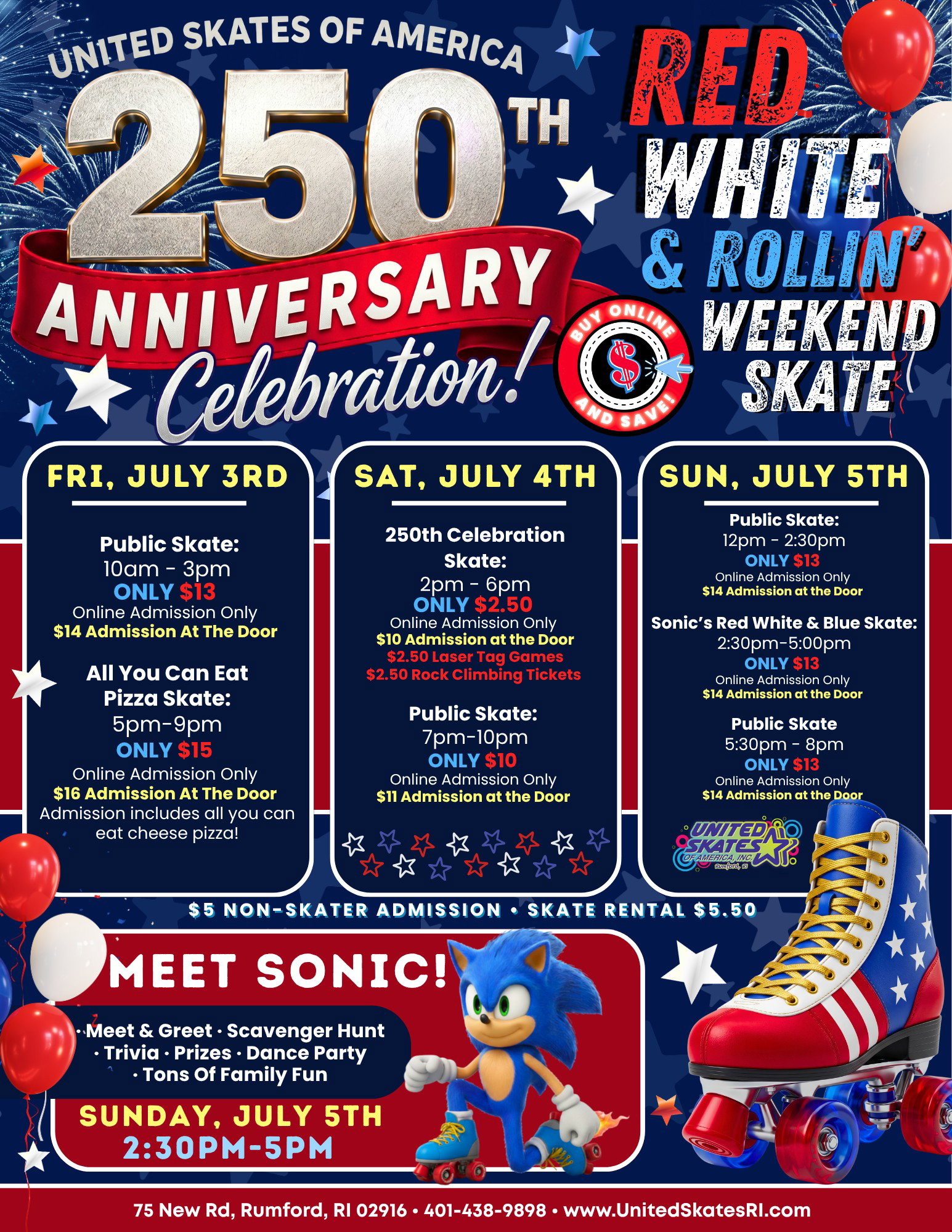 United Skates 250th 4th of July Weekend Skate