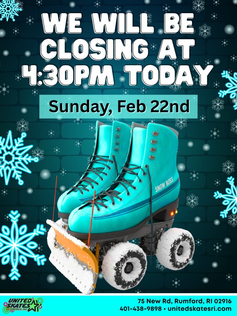 We Will Be Closed Today from 4:30 Onwards Due To The Upcoming Snow