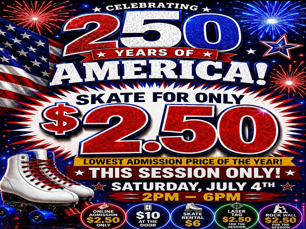 4th of July $2.50 Skate Special At United Skates RI