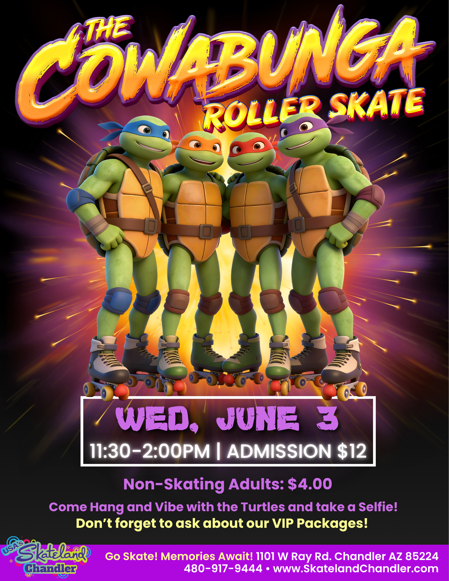 🐢Cowabunga! Skate with the Turtles 🛼 | Skateland Chandler