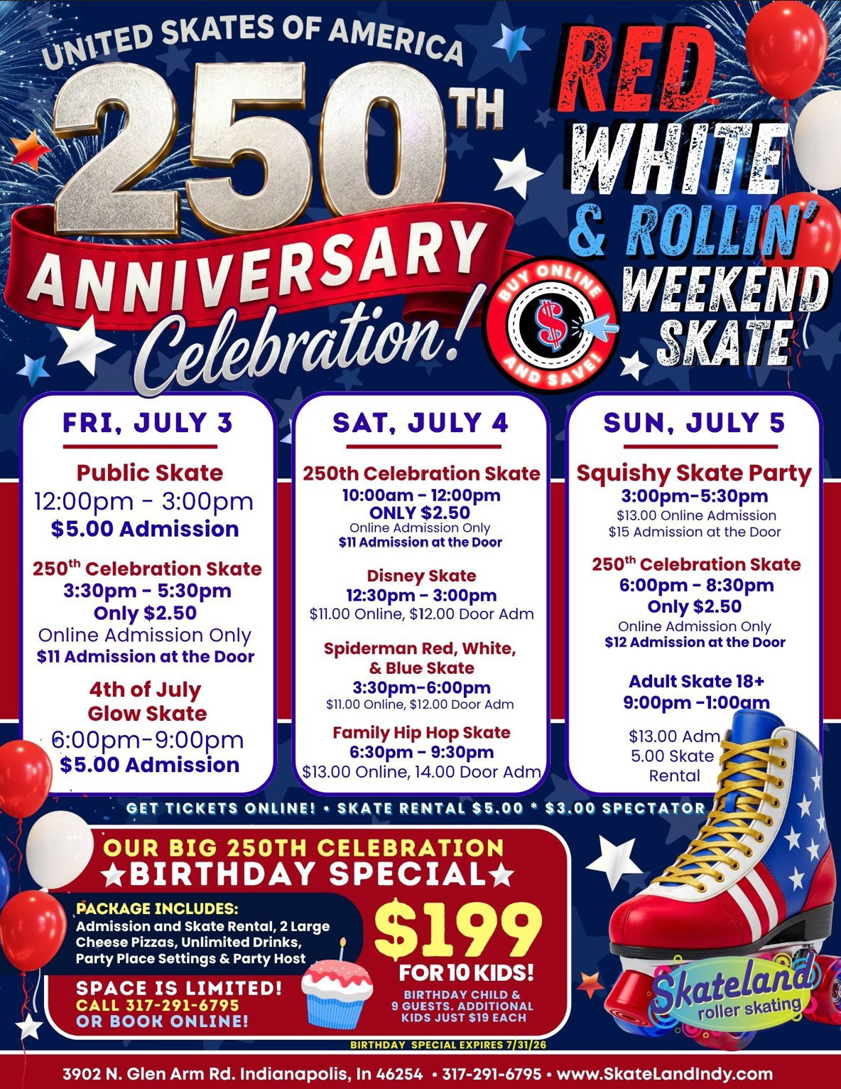 United Skates 250th 4th of July Weekend Skate