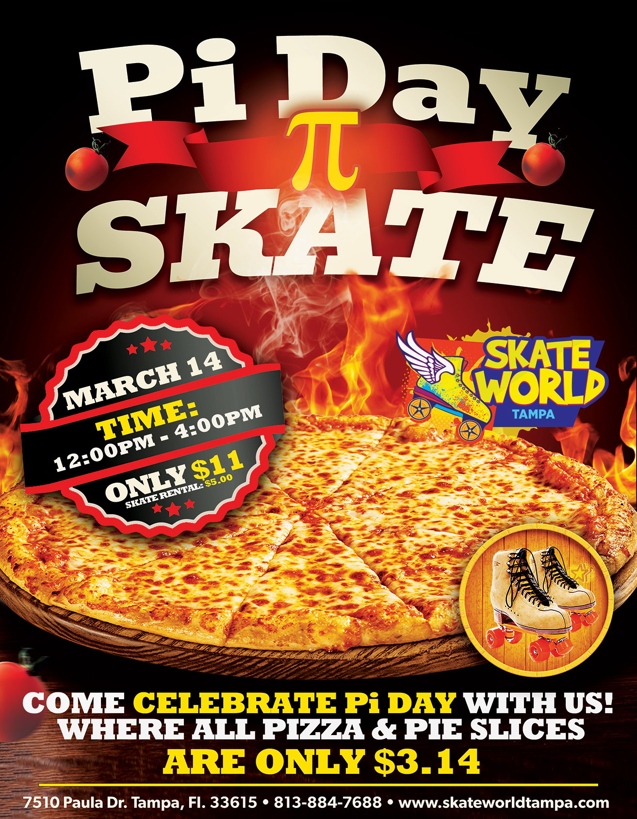 pi day skate at skate world