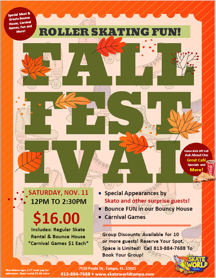 Fall Festival Skate at skate world tampa