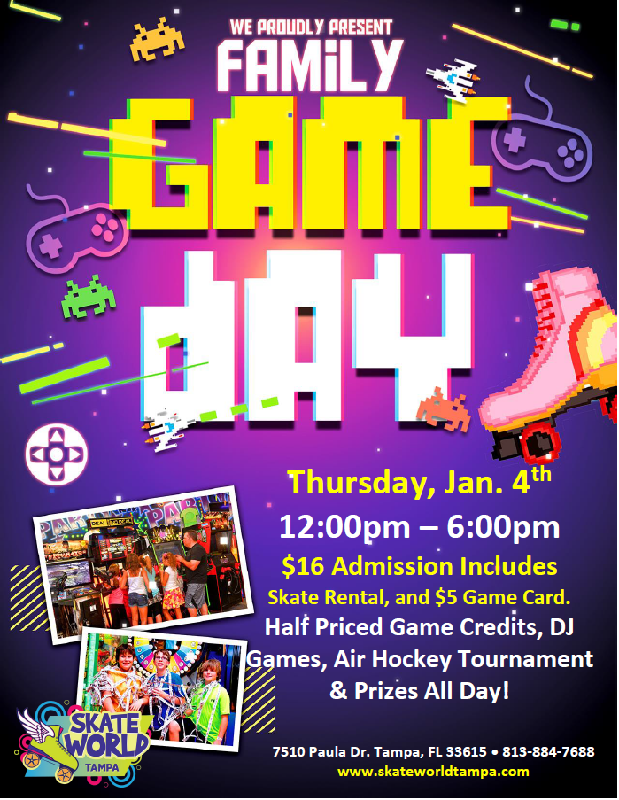 family game day skate at skate world tampa