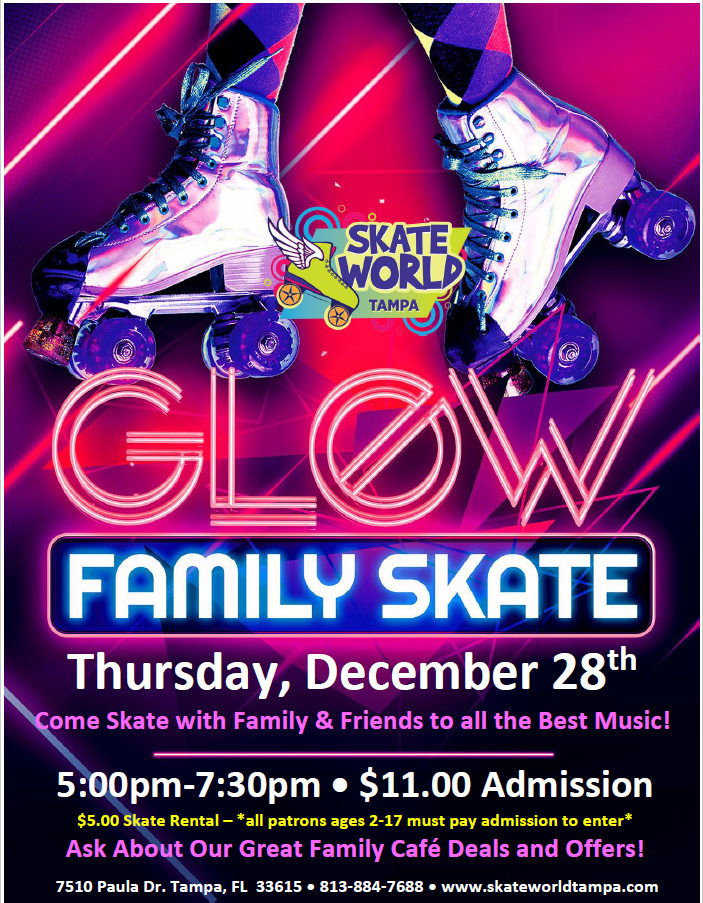 glow skate at skate world tampa