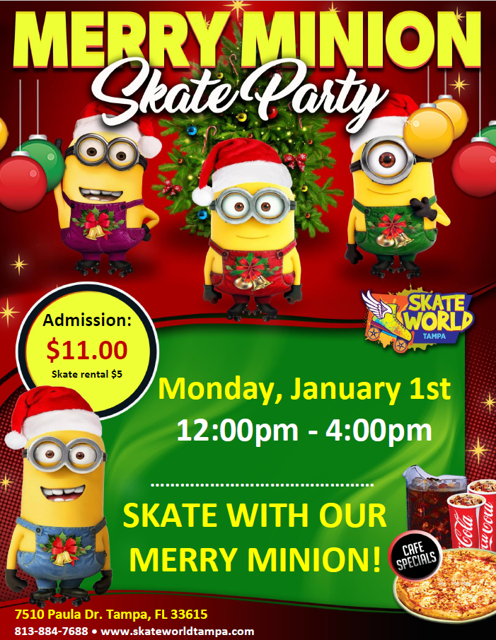 merry minion skate at skate world tampa
