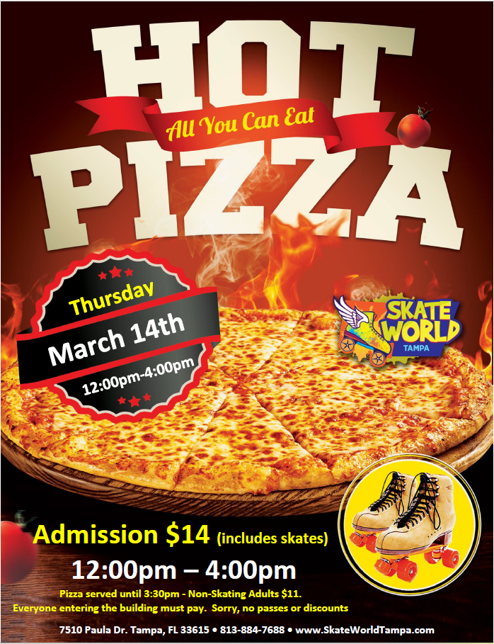 All You Can Eat Pizza Skate at Skate World Tampa