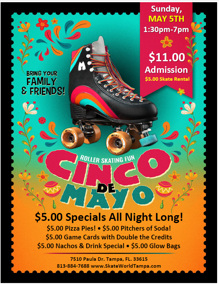 Cinco De Mayo Skate at Skate World Tampa!