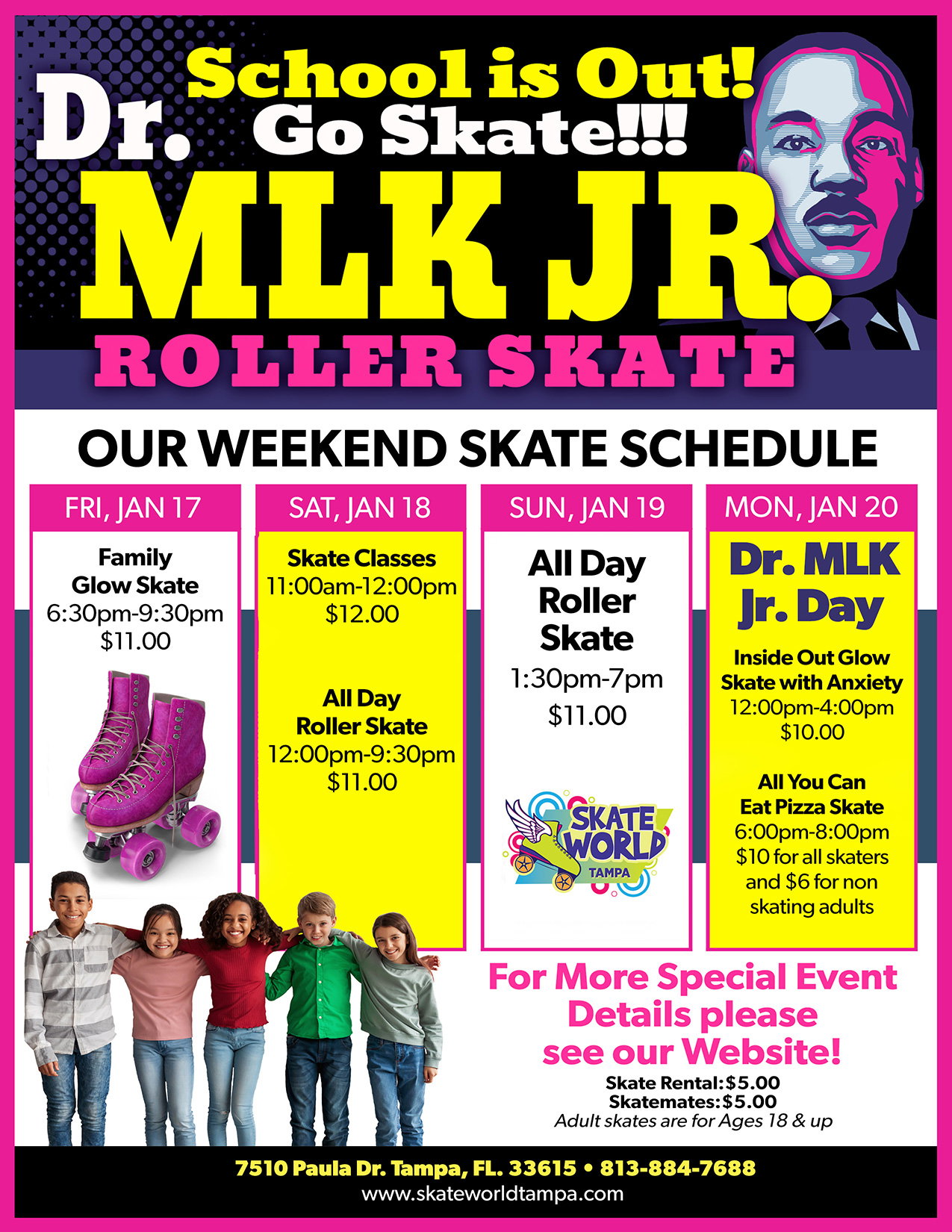MLK Weekend 2025 Skating at Skateworld Tampa