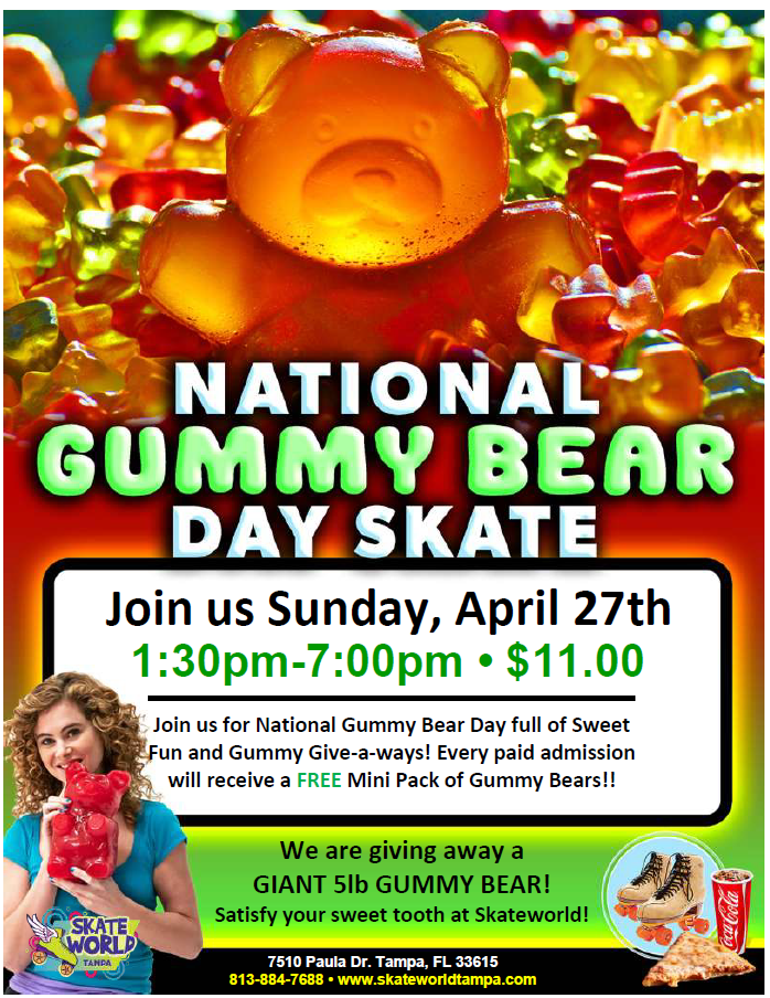 National Gummy Bear Day Skating at Skateworld Tampa