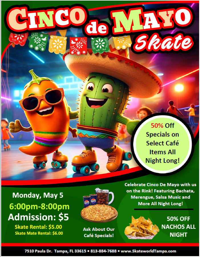 cinco de mayo skating at Skateworld Tampa