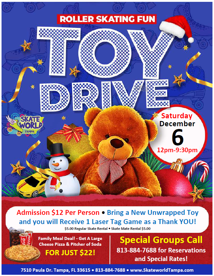 Toy Drive Skating and Laser Tag at Skateworld Tampa