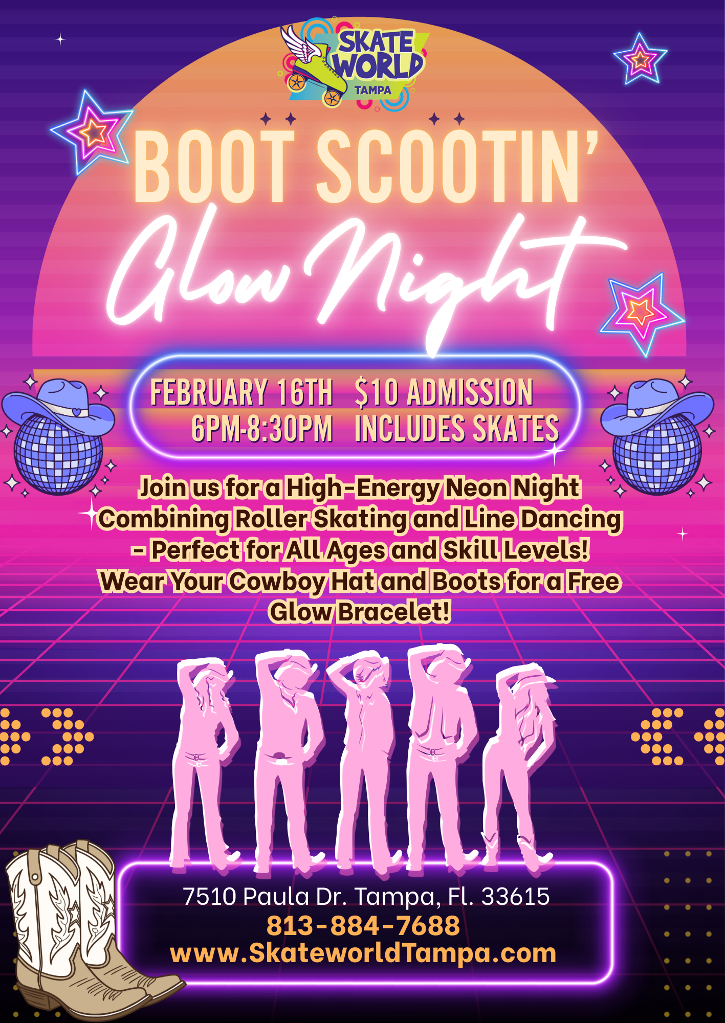 Line Dancing, Roller Skating, Games, Laser Tag and More at Skateworld Tampa