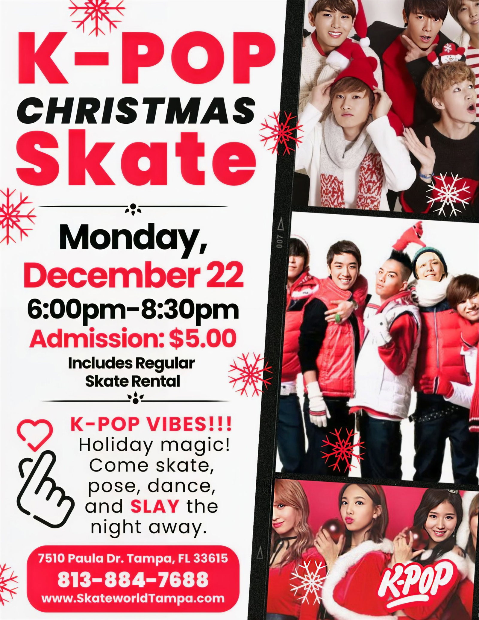 K-Pop Christmas Skate Party Skating at Skateworld Tampa