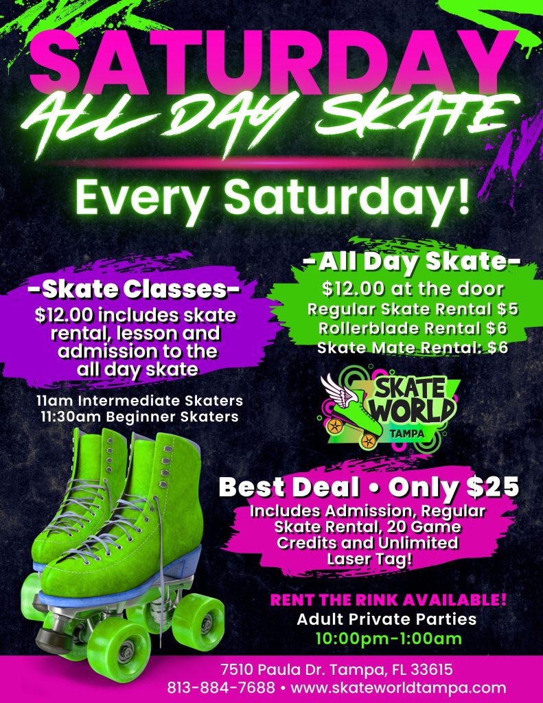 All Day Skating, Laser Tag, Arcade and Birthday Parties at Skateworld Tampa
