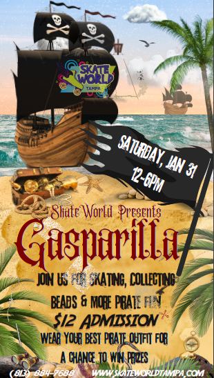 Gasparilla Skate Party at Skateworld Tampa