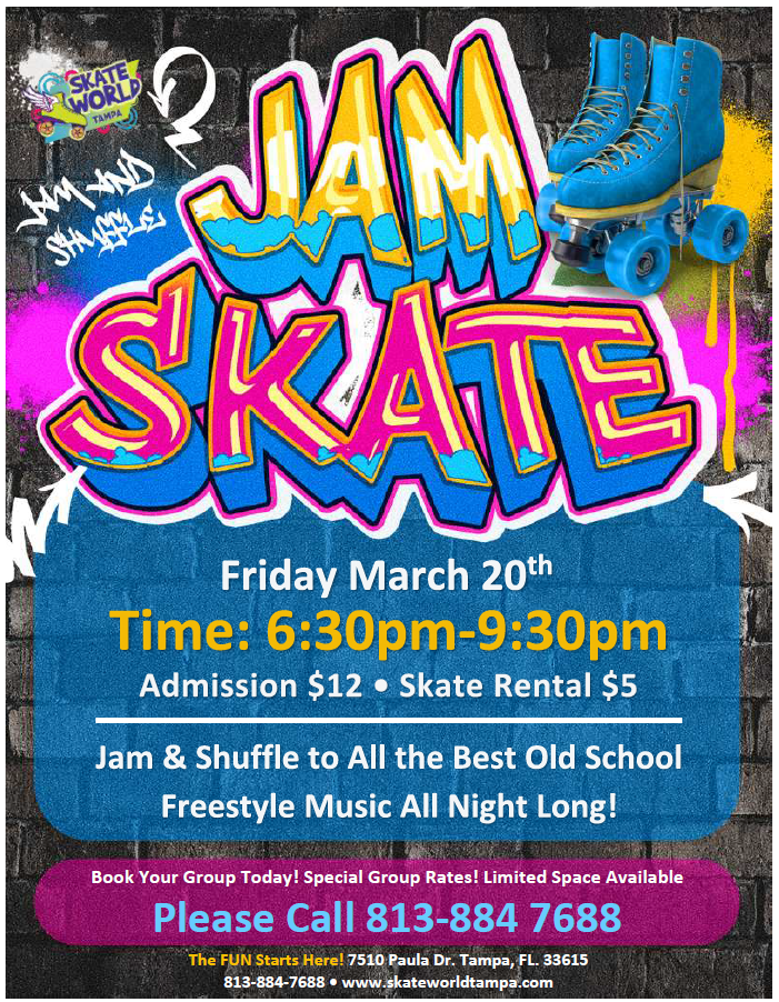 jam and shuffle skating at skateworld tampa
