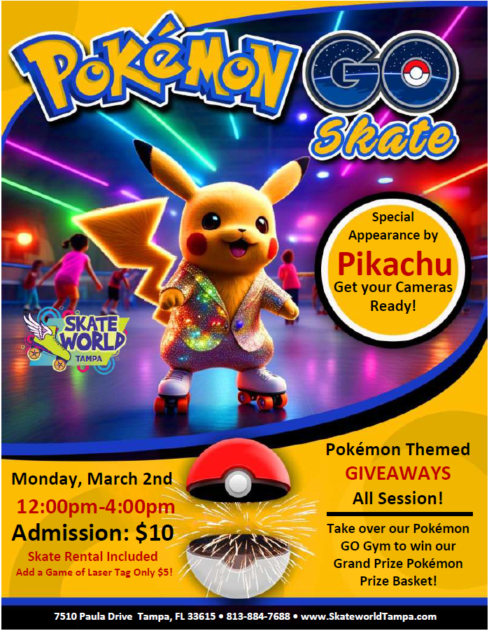 Pokemon Go Skating and Laser Tag at Skateworld Tampa