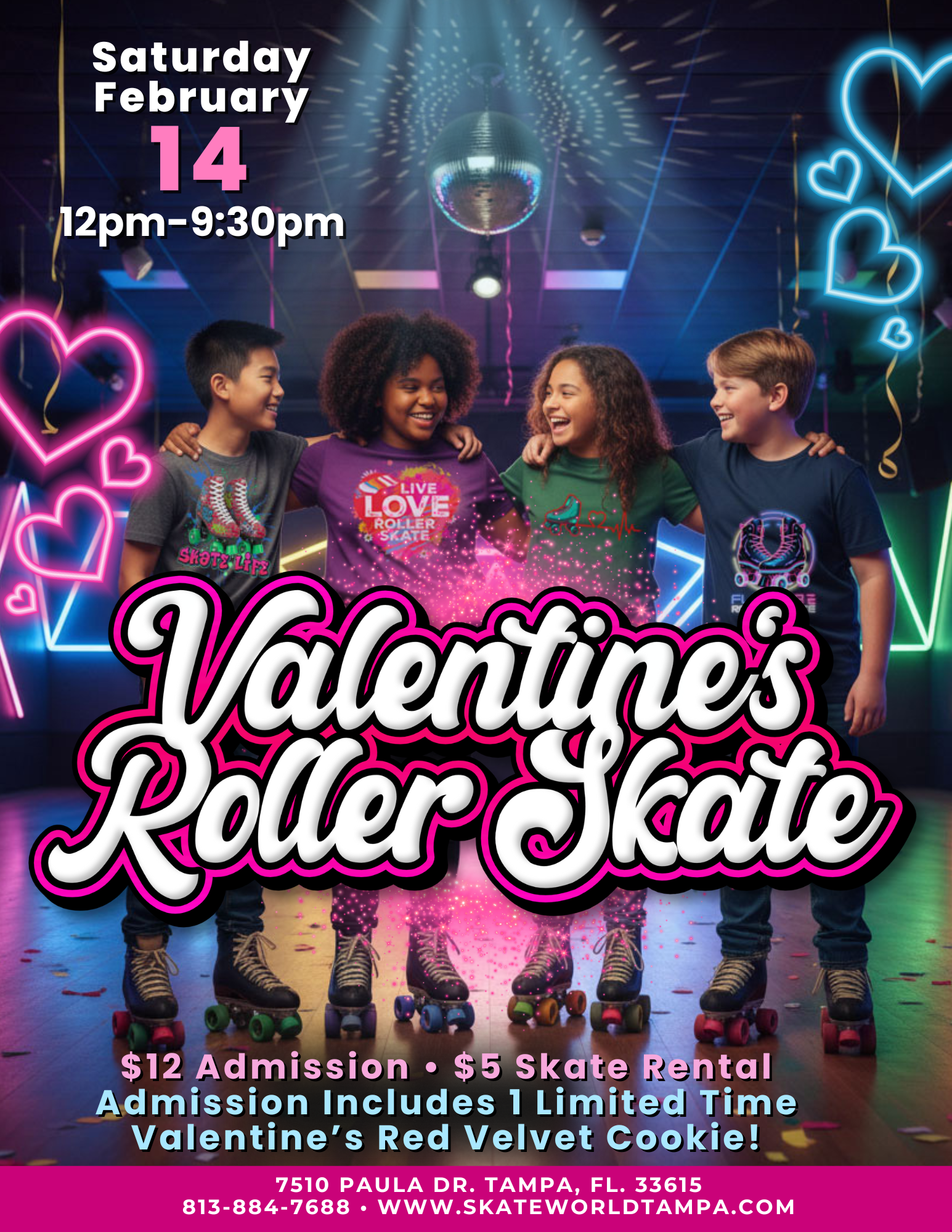 Valentine's All Day Skating, Laser Tag and Birthday Parties