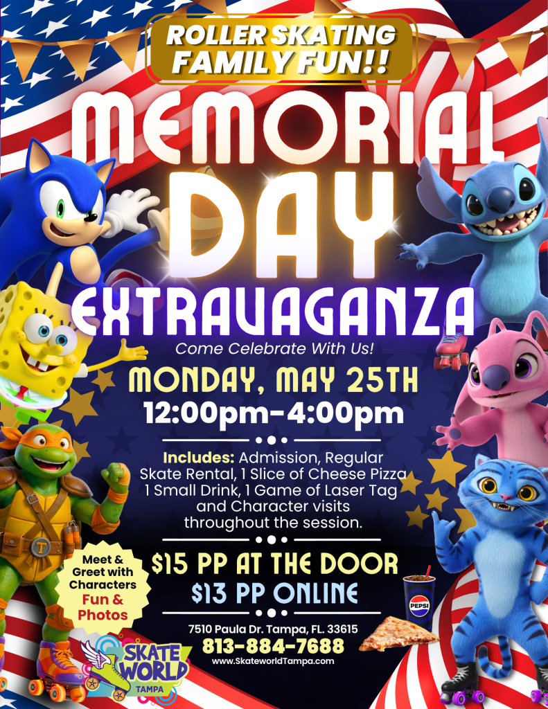 Memorial Day Skating, Games, Laser Tag and More at Skateworld Tampa