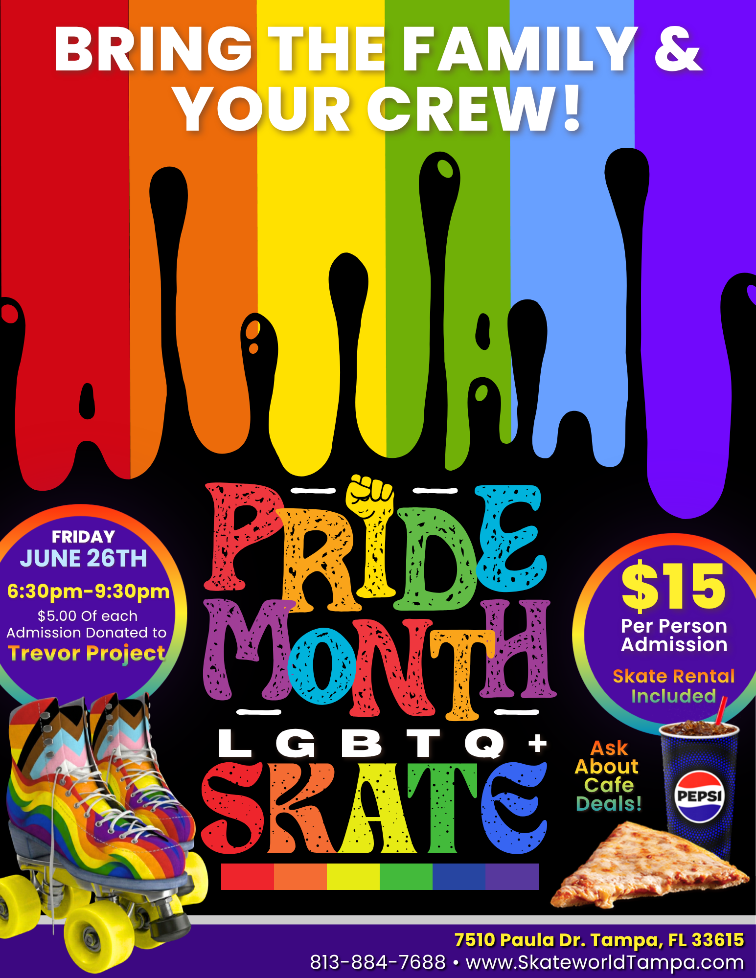 Youth Pride Skating at Skateworld Tampa for Pride Month!