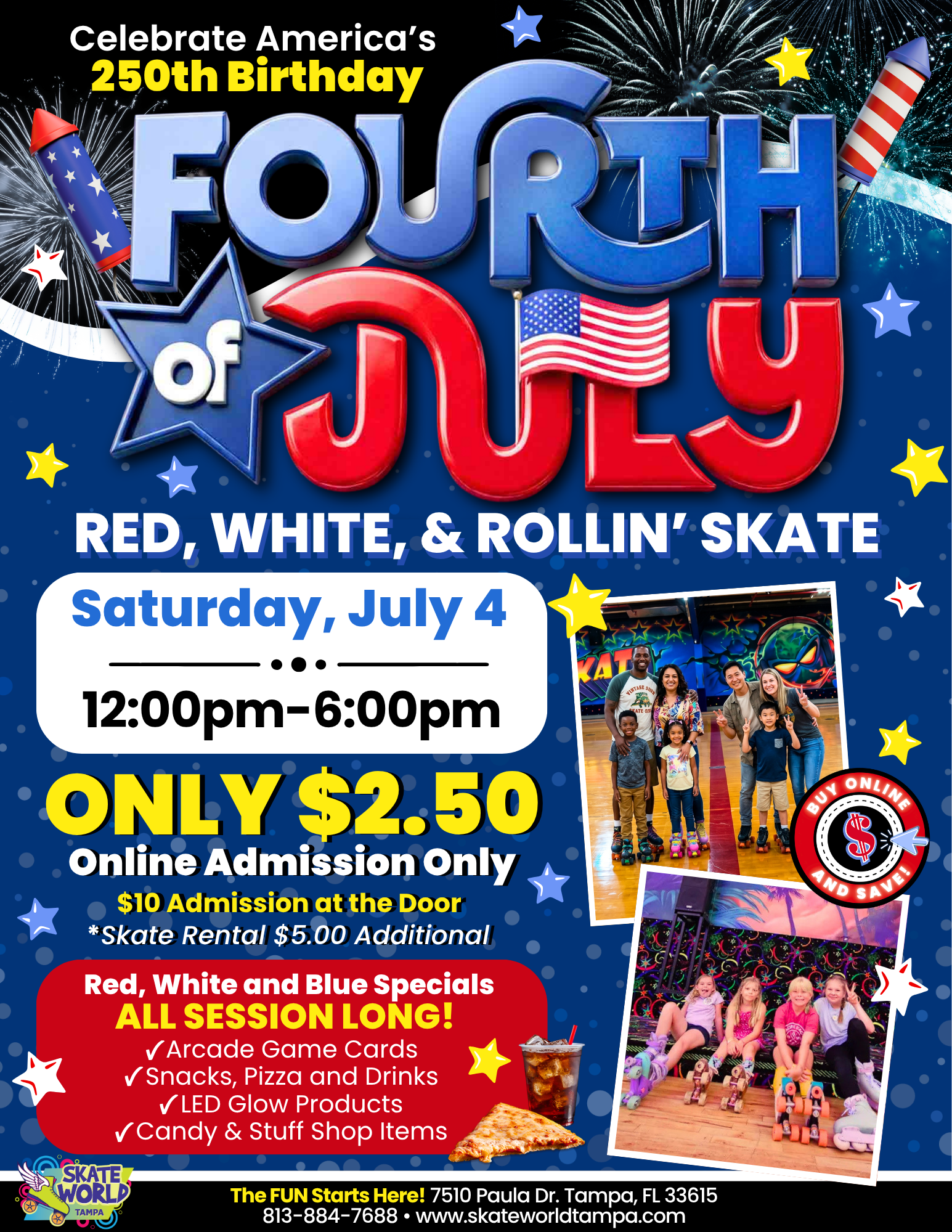Fourth of July Skating and Laser Tag at Skateworld Tampa