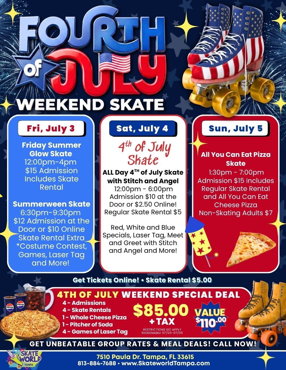 fourth of july weekend skating at skateworld tampa