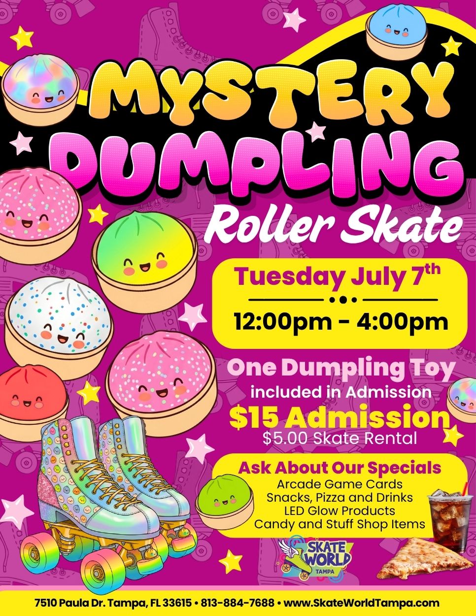 Mystery Dumpling Skate Party at Skateworld Tampa