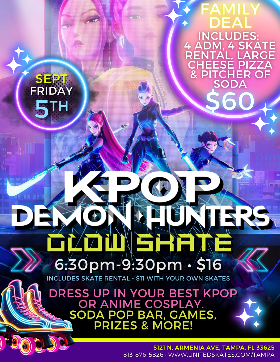 K-Pop Demon Hunters Glow Skate | United Skates of America