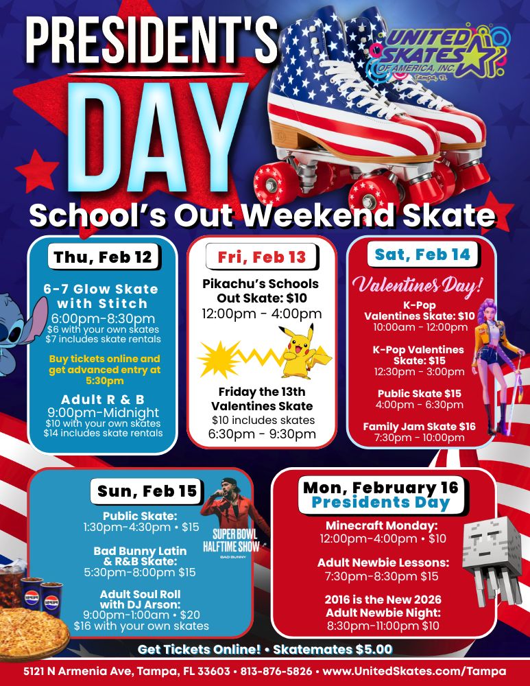 Schools Out Let GO Skating over Presidents Weekend