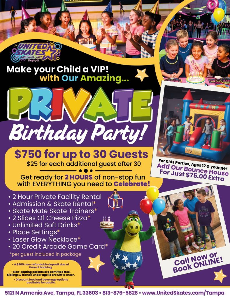 Private Birthdays Parties for Kids at United Skates in Tampa, FL