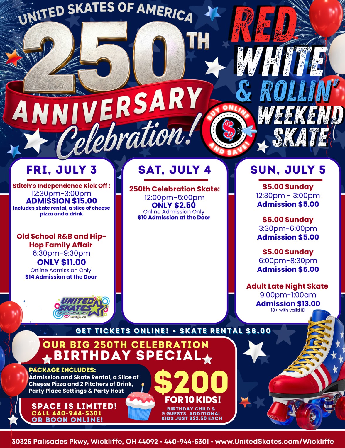 United Skates 250th 4th of July Weekend Skate