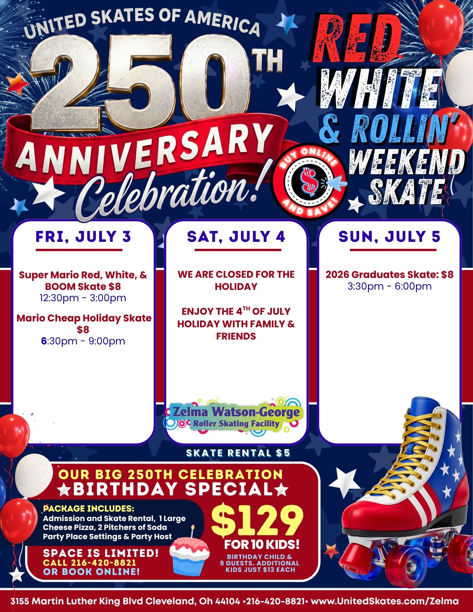 United Skates 250th 4th of July Weekend Skate