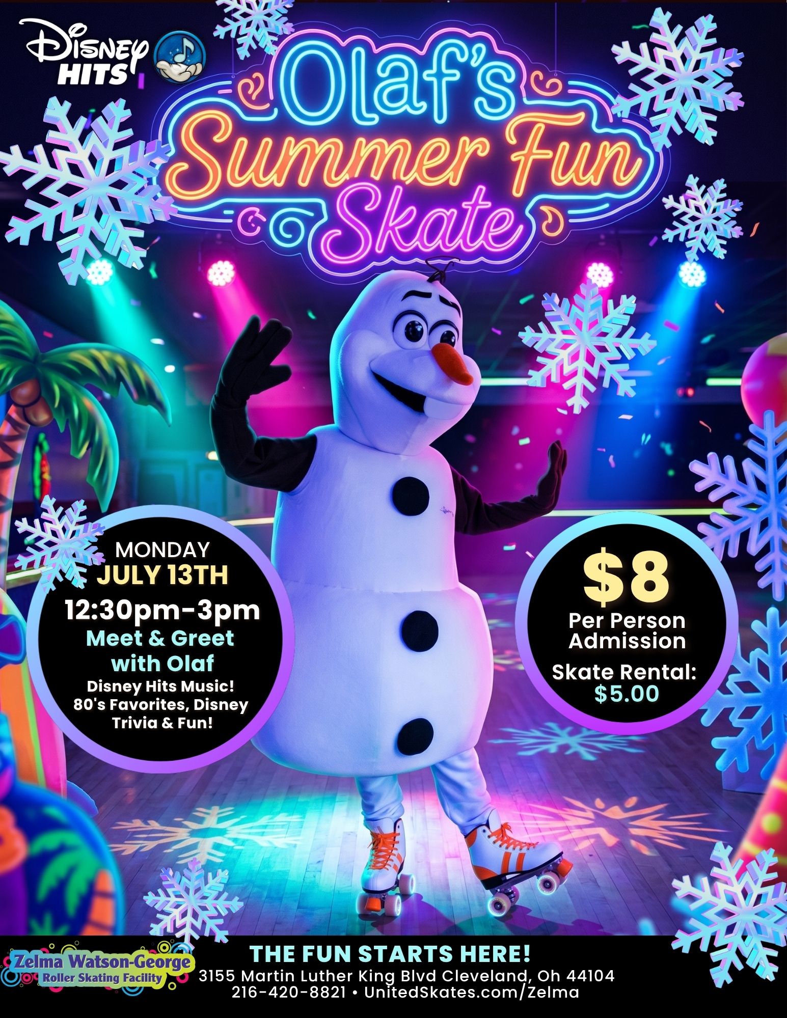 Olaf summer Roller Skate at ZWG